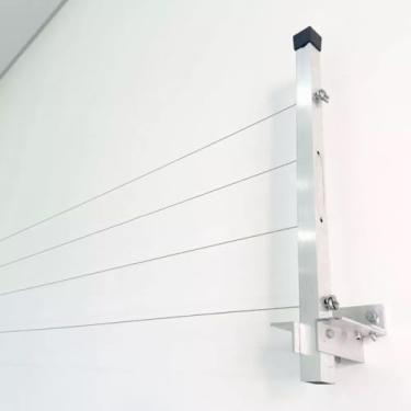 Imagem de Varal Reforçado Alumínio Retrátil De Parede Para Roupas Suporta Até 80kg