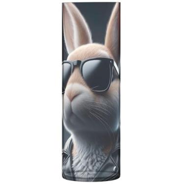 Imagem de Vaso de centro de mesa cilíndrico para mesa coelho legal animal engraçado vaso de flores alto plástico personalizado decoração de mesa, 30 cm x 9,9 cm