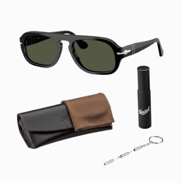 Imagem de Persol Óculos de sol em forma de piloto PO3369S com kit oficial de óculos