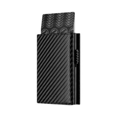 Imagem de Carteira Masculina De Fibra De Carbono E Alumínio Com Bloqueio RFID, P