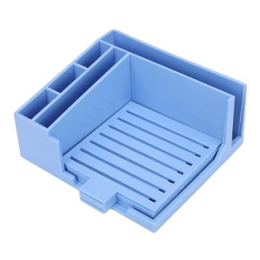 Imagem de Diydeg Estêncil e Suporte para Notas Adesivas, Organizador de Listas com 3 Estênceis Diferentes e 100 Blocos de Notas de 7,6 x 7,6 cm, para Mesa de Quarto e Escritório (Azul)