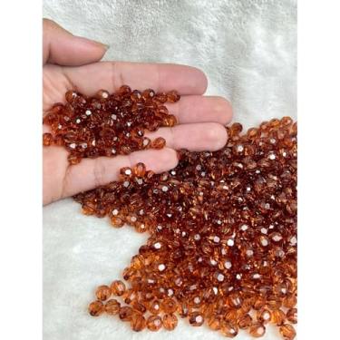 Imagem de Miçanga Acrílica Cristal 6mm Sextavada Colorida para Bijuterias e Artesanato – 200 Unidades (MARROM - 290)
