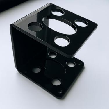 Imagem de Porta Escova de Dente e Creme Dental Acrílico Transparente Organizador Banheiro Anti Derrapante para Casa (Preto)