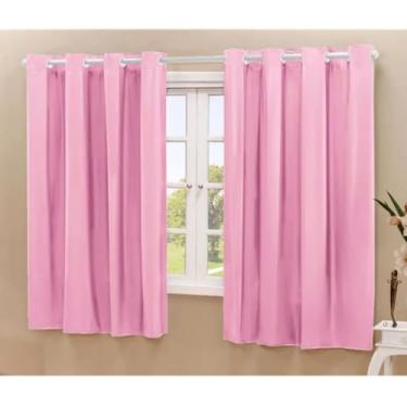 Imagem de Cortina Blackout PVC com Voil 2.80m x 1.80m - Bloqueio 100% de Luz + Translúcido, Impermeável e Privacidade, Ideal para Sala, Quarto e Escritório, Design Elegante e Prático (ROSA)