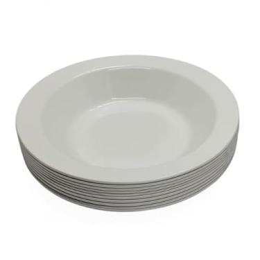 Imagem de Pratos Fundos Redondos de Plástico para refeições 22 cm x4 cm para Casa, Apartamento ou Kitnet, Perfeito para Churrasco e Festas (Branco,20 Pratos)