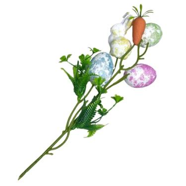 Imagem de Klej Wodoodporny Do Użytku Na Zewnątrz - Ramos Artificiais De Primavera,Ramos de Flores Primaveris com Coelhos, Cenouras e Ovos | Para Jardim, Mesa, Vasos, Casamentos, Interior e Exterior