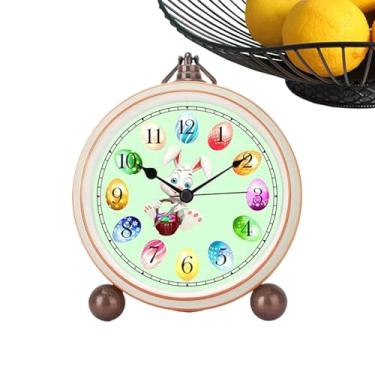 Imagem de Relógio de Cabeceira,Alarme De Páscoa Em Metal - Relógios para Prateleira Decoração para Sala de Estar - Para Quarto Cozinha Escritório Presente para Crianças e