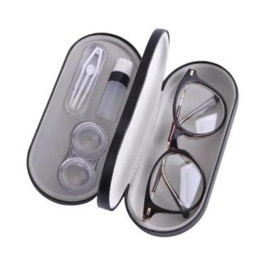 Imagem de Estojo De Lentes De Contato Dobrável Com Textura De Madeira, Resistent