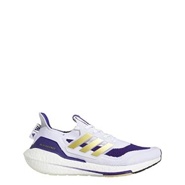 Imagem de adidas Tênis masculino Ultraboost 21, Nuvem branco/dourado metálico/Team Colle, 8.5