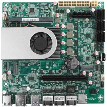 Imagem de HKUXZR 1 x placa mãe 10G 2*i226-V 2.5G 3LAN Intel baixa potência N150 NAS 6 baias 6*SATA3.0 2*M.2 NVMe 1*DDR5 Soft Router Firewall ITX Mainboard