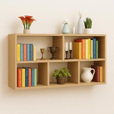 Imagem de Nicho Decorativa MDF Cru 60x90x18cm porta livros enfeites - SIXTEEN DE