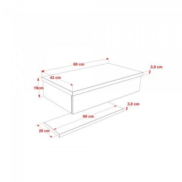 Imagem de Bancada para Banheiro Cuba Rt45 com Prateleira 605w Metrópole Compace