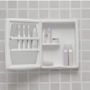 Imagem de Armário Plástico de Sobrepor com Espelho30cmx37cmx11cm A52 Astra Branco