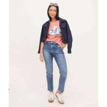 Imagem de Calça Jeans Reta Feminina Marmorizada Sawary-59074, Jeans azul, 36