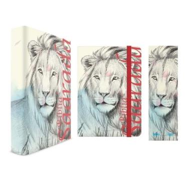 Imagem de Kit Leão Traços - Moleskine + Bíblia Capa Dura NVT + Marca Página - BO