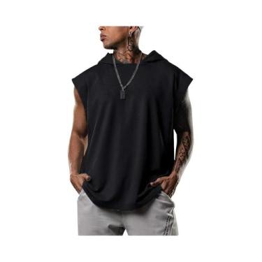 Imagem de Colete Masculino Sem Mangas Com Capuz 2025 Casual Em Cor Sólida Pullov