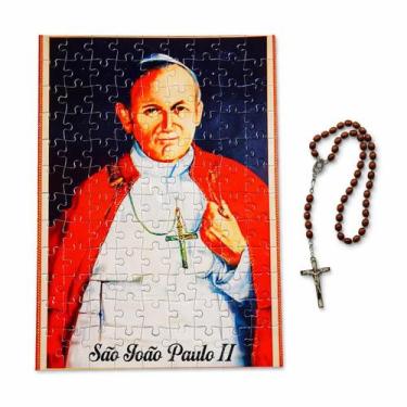 Imagem de Quebra-Cabeça Especal São João Paulo Ii 300 Peças + Terço - Coleção Te