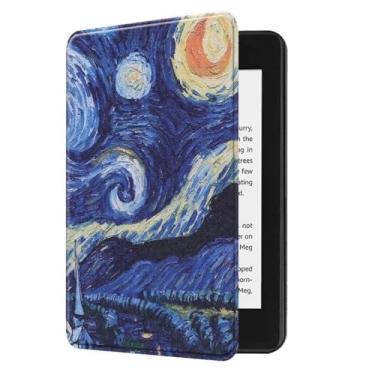 Imagem de Capa para Kindle 11ª Geração 2024 e 2022 tela de 6" Função Auto Hibernação rs23cv / c2v2l3 (Noite Estrelada) + Caneta Touch + Película Antirreflexo