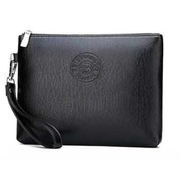 Imagem de Bolsa de Mão Masculina Capanga Benoar B-101 em Couro Sintético com Alça de Pulso - Ideal para Documentos, Celular e Carteira