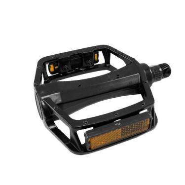 Imagem de Pedal Alumínio Plataforma Relevo rosca grossa Preto - IMPORTADO