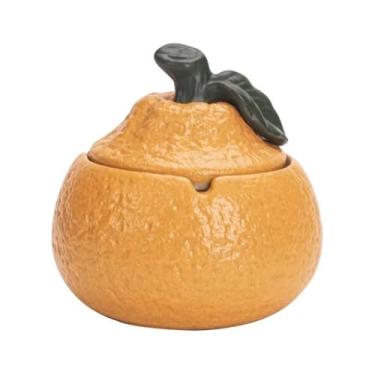 Imagem de Cinzeiro laranja moderno mesa de centro mesa de centro escritório grande capacidade material cerâmico decoração de casa (amarelo)