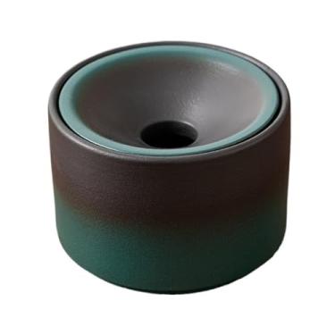 Imagem de Cinzeiro moderno gradiente de cerâmica cinza de cor sólida para casa, sala de estar, quarto, mesa de trabalho, decoração de casa (verde)