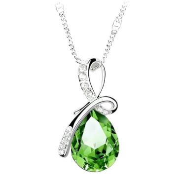 Imagem de Colar com pingente de cristal de lágrima de anjo moderno para mulheres, presentes de aniversário para mães e mulheres, One Size, Metal, Sem Pedra Preciosa