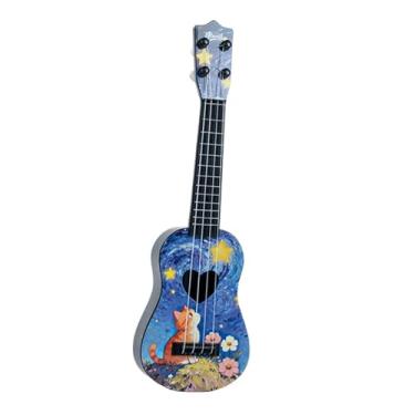 Imagem de oshhni Ukulele de brinquedo infantil, instrumento musical de 42 cm (16,5 polegadas), guitarra de 4 cordas para aprendizado, brinquedo musical para crianças, Azul