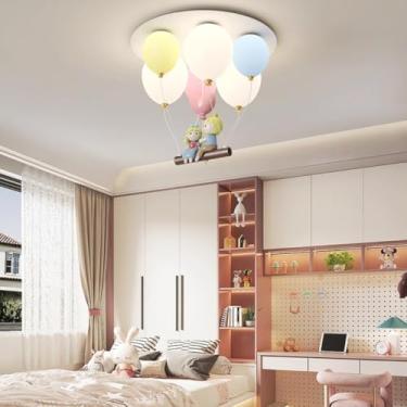 Imagem de Lustre criativo de teto, luminária pendente infantil dimerizável de 36W com controle, temperatura de cor ajustável de 3000K a 6000K, luminária moderna de embutir para quarto infantil e quart