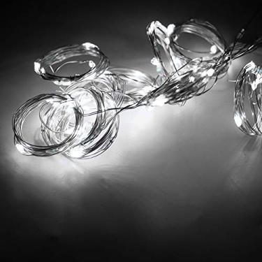 Imagem de Luz de Fio Cobre com Controle Remoto USB 100 LEDs 8 Modos Lâmpada Cortina para Decoração Festa e Casamento