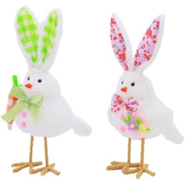 Imagem de Pujipu 2 Pássaros de pelúcia, decorações de 4 de julho, estatuetas de pássaros, decorações de quarto de julho, enfeites de pelúcia, decoração do dia da independência, prateleira de mesa de festa