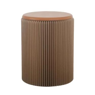 Imagem de Folding Paper Stool Tamborete de papel kraft dobrável telescópico acordeão, troca de sapatos em casa, mesa de centro pequena para armazenamento, loja de roupas(Brown1)