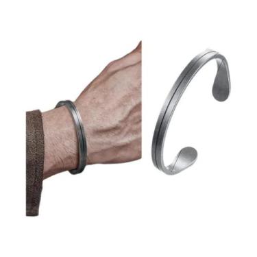 Imagem de Pulseira Masculina Retrô Vintage Rústica De Aço Inoxidável À Prova d'Á