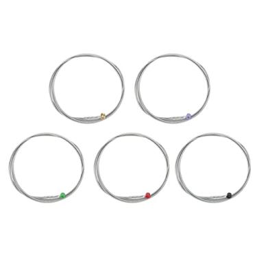 Imagem de RiToEasysports Cordas de Guitarra Elétrica, 5 Peças de Corda de Baixo Colorida Bola Final G D a e B 5 Notas Acessório de Instrumento de Metal para Músicos Profissionais