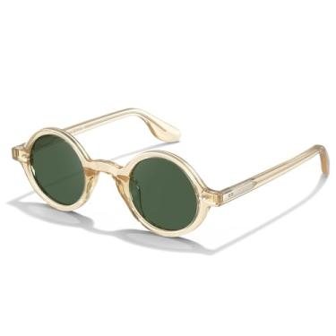 Imagem de Óculos de Sol CARFIA CA2501 Masculino - Redondo Retrô em Acetato para Rostos Pequenos com Lentes Polarizadas - Clássico e Estiloso