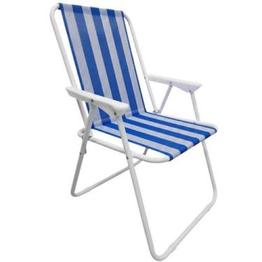 Imagem de Cadeira de Praia Alta Dobrável com 3 Molas Reforçadas até 110 Kg ZELT 