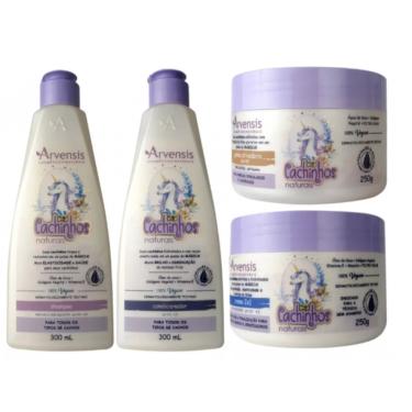 Imagem de Kit Arvensis Cachinhos Shampoo Condicionador Creme 2x1 Geleia Suave