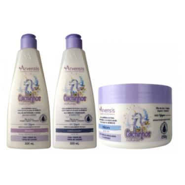 Imagem de Kit Arvensis Cachinhos Infantil Ondulados Shampoo Condicionador Máscara