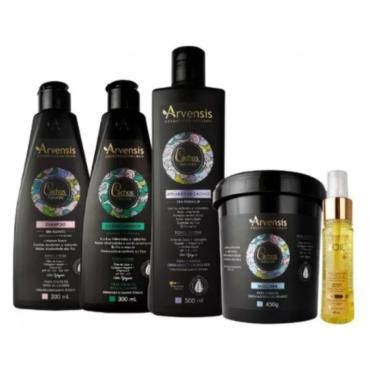 Imagem de Kit Arvensis Cachos Shampoo Condicionador Ativador Máscara Oleo Tec Oil