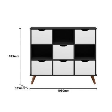 Imagem de Nicho Organizador C/ 6 Gavetas Q01 Preto/Branco