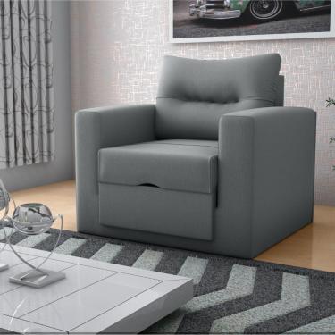 Imagem de Sofá Cama Para Sala De Estar Landon Suede Cinza