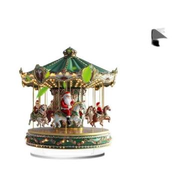 Imagem de Ornamento Decorativo De Carrossel De Natal Em Acrílico 2D, Decorações 
