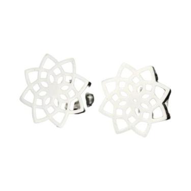 Imagem de Brincos De Yoga Mandala Semente Da Vida Em Aço Inoxidável Joias Espiri