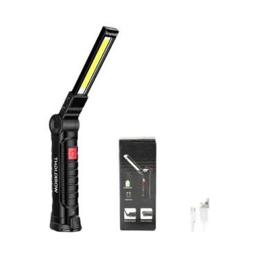 Imagem de Lanterna LED Portátil Recarregável Com Ímã Forte, Luz COB Tipo C, Holo