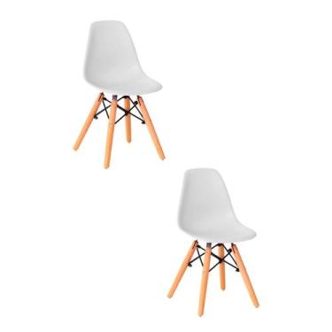 Imagem de Kit 2 Cadeiras Infantil Eames Polipropileno Base Madeira Eiffel Espres