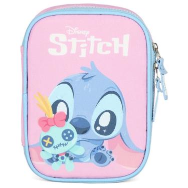 Imagem de Estojo BOX Escolar STITCH Disney Rosa Luxcel