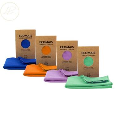 Imagem de Kit 04 Panos Para Limpeza e Enxuga Akora Ecomais Louças E Cristais