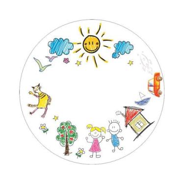 Imagem de Painel De Tecido Sublimado Redondo Brincadeira de Criança C/Elástico -