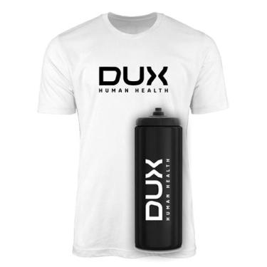 Imagem de Kit Camiseta Dux Squeeze Garrafa Human Health Dry Fit Camisa Cor:Branc
