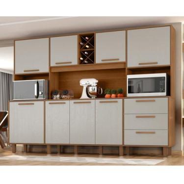 Imagem de Kit de Armários para Cozinha Mdp 8 Portas 3 Gavetas Apollo - Zanzini